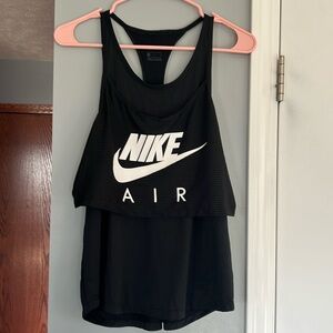 Nike Air - Black Tank Top layered Athleisure Women size M